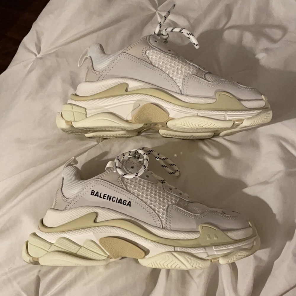 Balenciaga White and Cream Sneakers